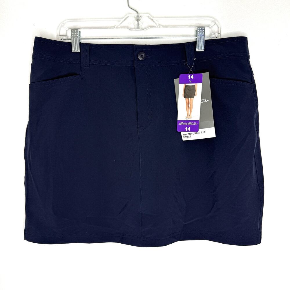 Eddie Bauer Adventurer 2.0 Skort Womens 14 Blue Quick Dry Pockets Hiking Skirt